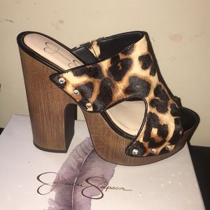 Leopard Print Chunky Heel Sandal
